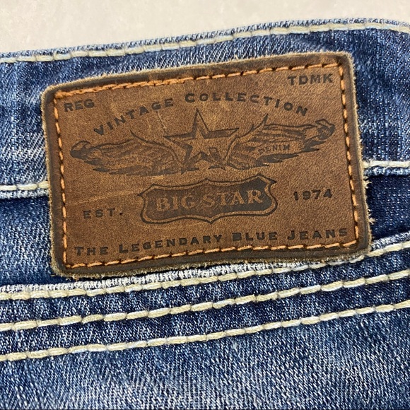 Big Star Liv Boot Cut Jeans Thick Stitching Embroidered Pocket Medium Wash Sz 25 - Picture 4 of 14